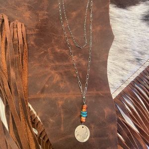 Indian head nickel layered necklace
